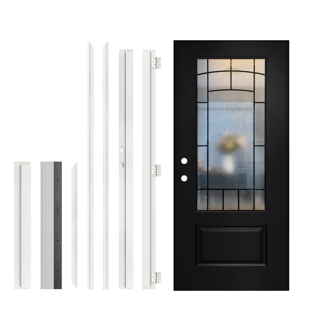 36" x 80" Black FRP Entry Door H65207