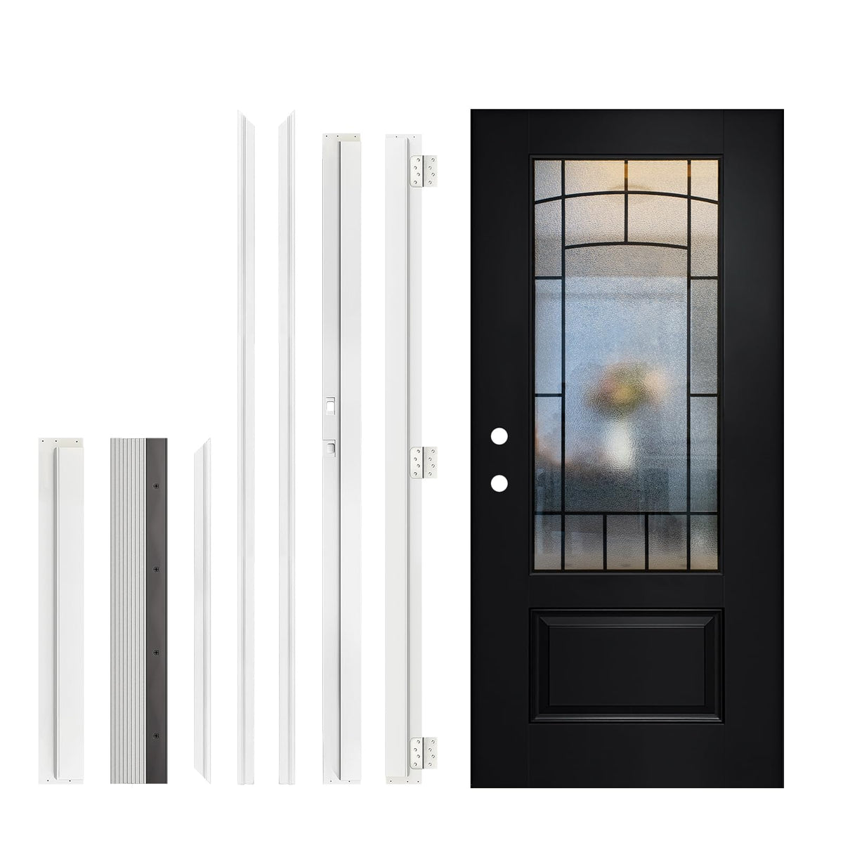 36" x 80" Black FRP Entry Door H65207