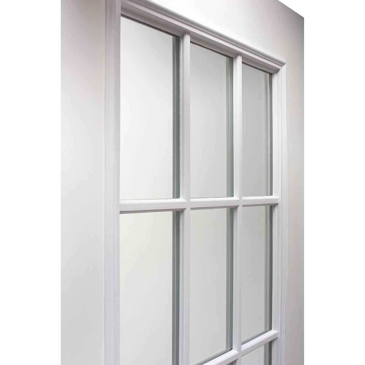 Primed Left Hand Outswing 9 Lite Steel Prehung Front Door with Pet Door Y679