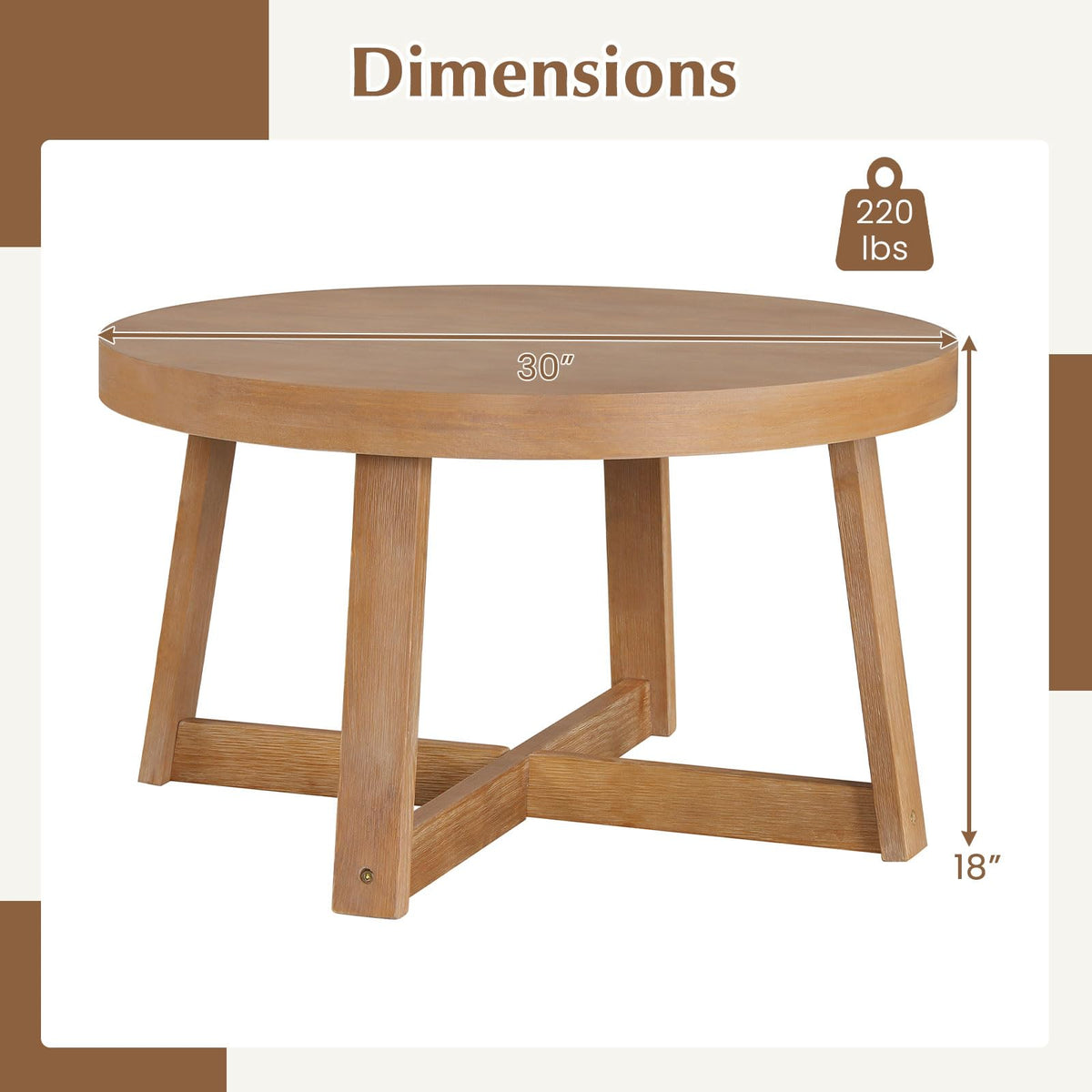 Round Wood Coffee Table X44590
