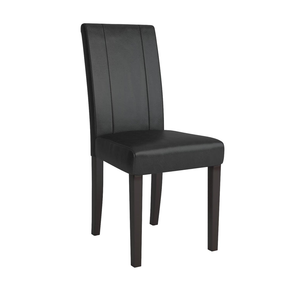 Black Leatherette Parson Chair Set of 2 G688