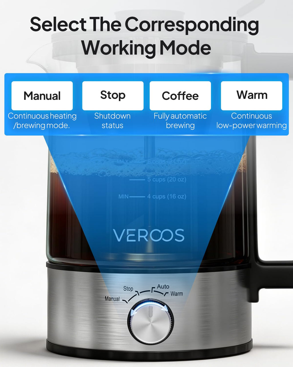 Electric 6-Cup Borosilicate Glass Percolator Coffee Pot X9468