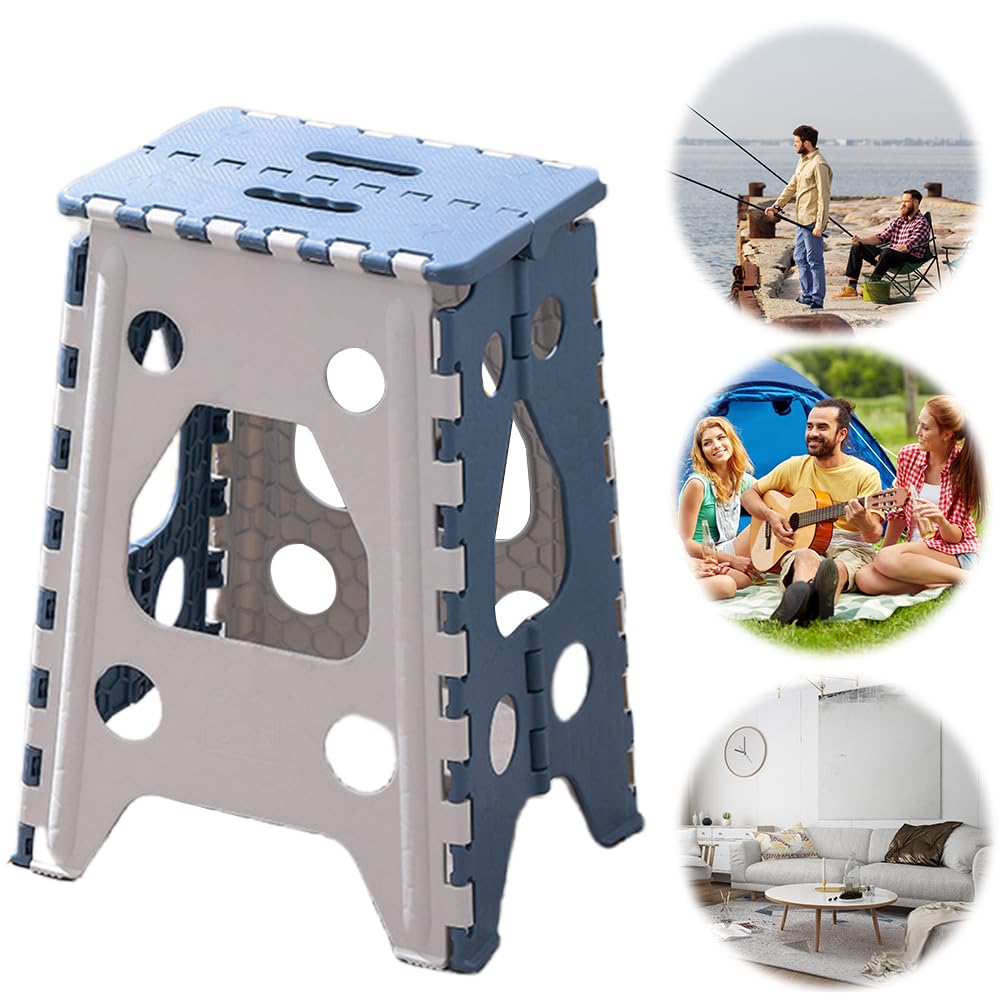 18in Heavy Duty Non Slip Folding Step Stool with Handle M61354