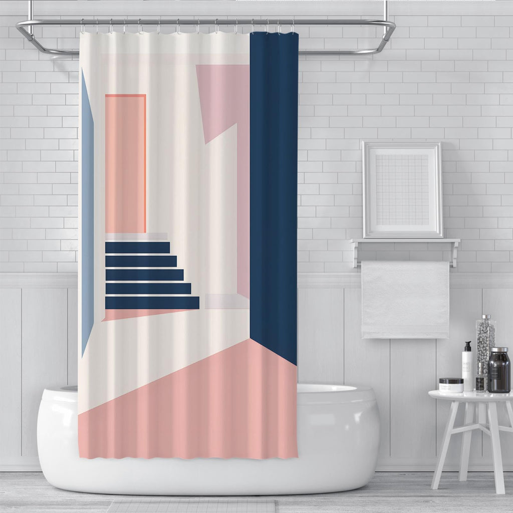 Pink Geometric Shower Curtain 72x72 Inches Z9154