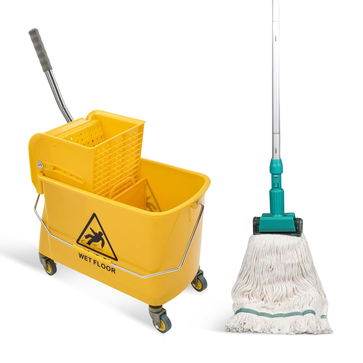 22 Quart Wheeled Mop Bucket with Wringer I54114