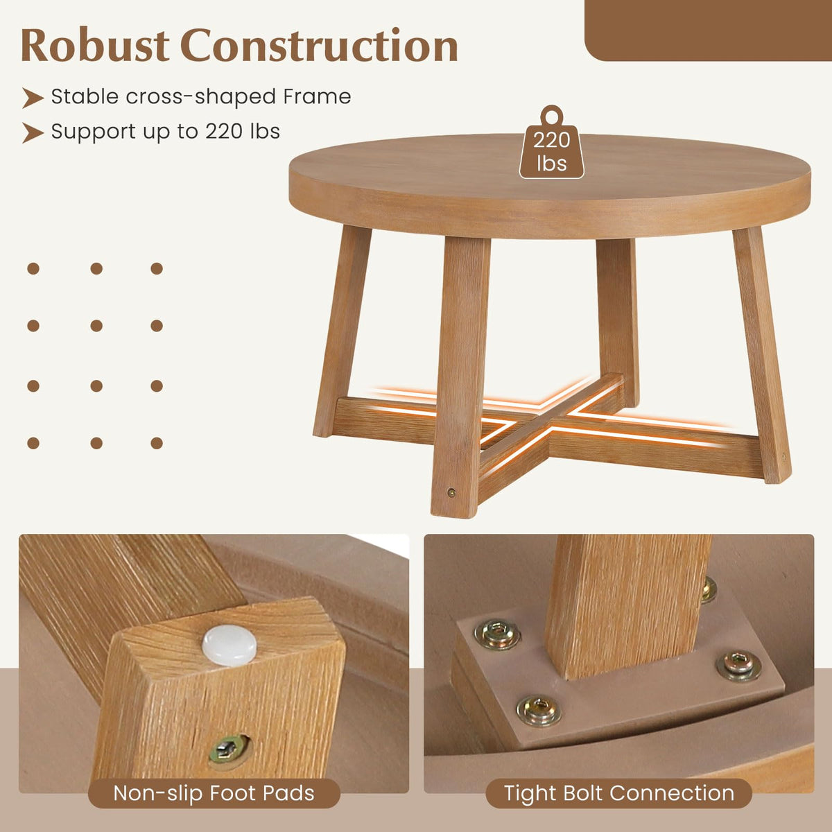 Round Wood Coffee Table X44590