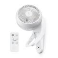 Wall Mount Fan with Remote, 360° Oscillation, 3 Speeds, White P9902