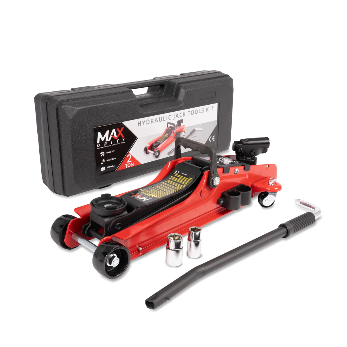 2-Ton Hydraulic Low Profile Trolley Floor Jack with Carrying Case and Tire Tool Kit J5535