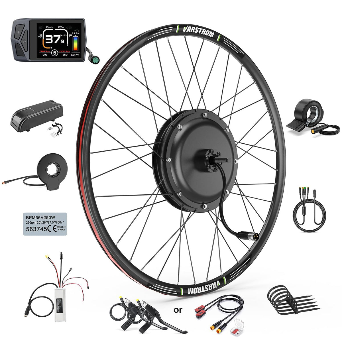 48V 1000W Electric Bike Conversion Kit Rear Wheel Hub Motor Q14203