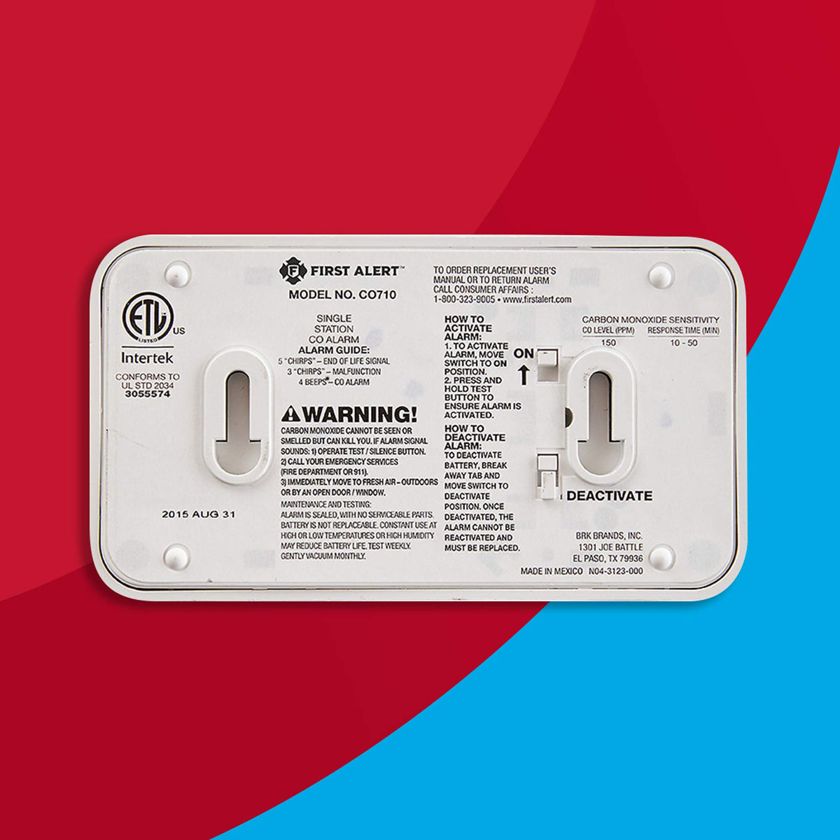 10-Year Battery Carbon Monoxide Alarm with Digital Display Z2863
