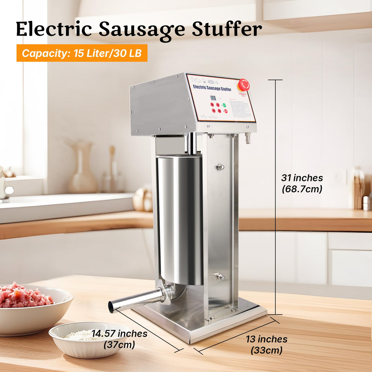 Stainless Steel Electric 15 Liter Sausage Stuffer X125