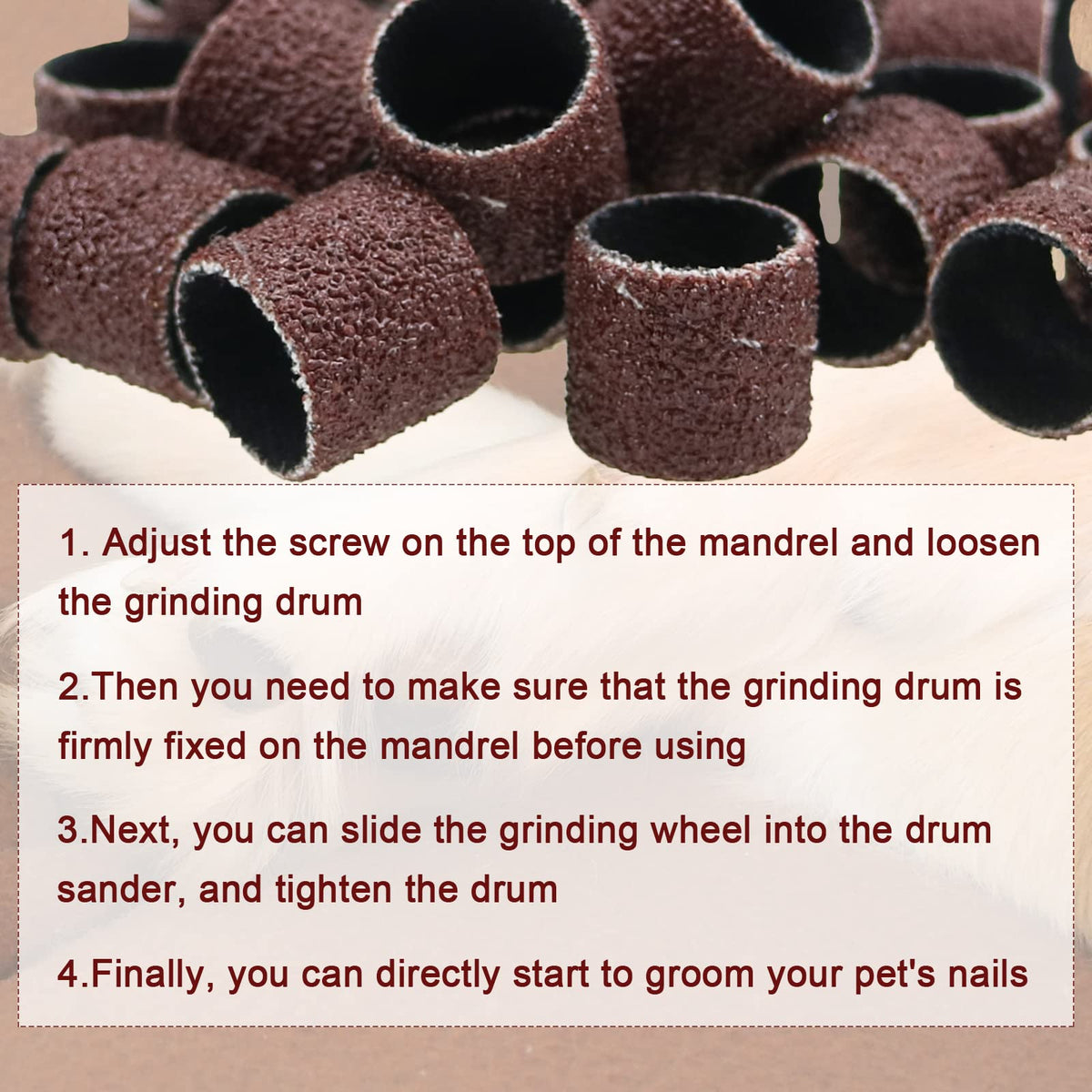 26 Pack Nail Grinder Replacement Kit Sanding Drum Set V452