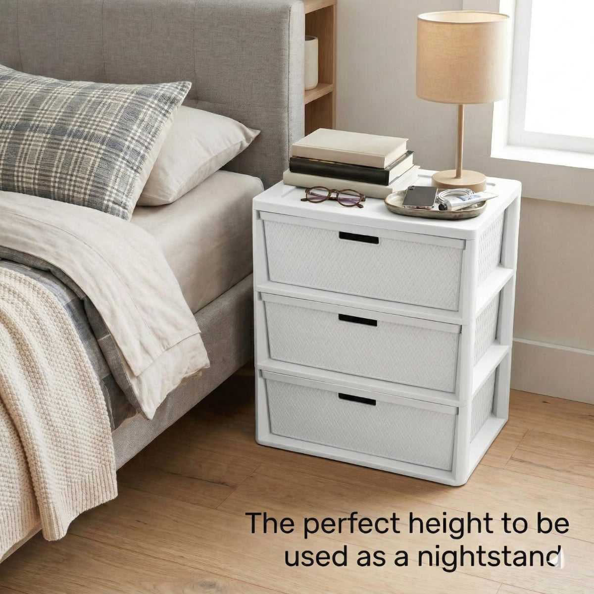 White 3 Drawer Plastic Storage Tower E1099