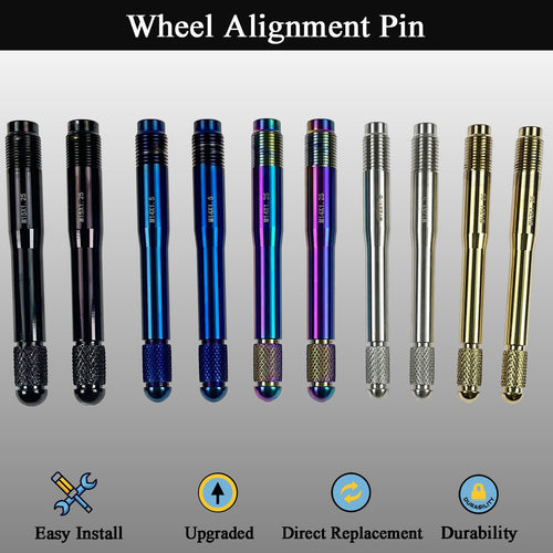 10PC Alloy Steel Wheel Alignment Pins Kit M12x1.5/1.25/M14x1.5/1.25/M15*1.25 Lug Bolt Guide Tool L207627