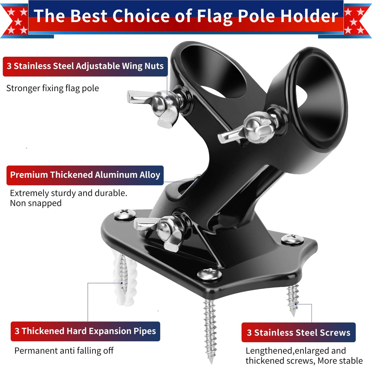 Heavy Duty Aluminum Flag Pole Holder O933