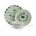Green 12-Piece Stoneware Dinnerware Set D34490