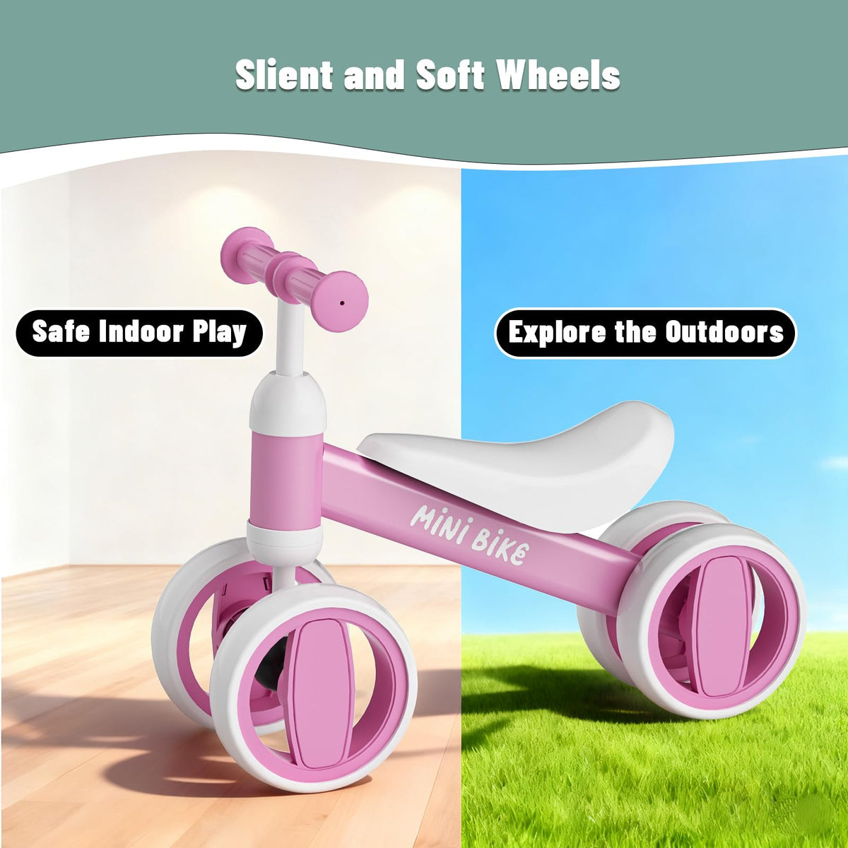 Balance Bike 4 Silent Wheels Soft Seat V926