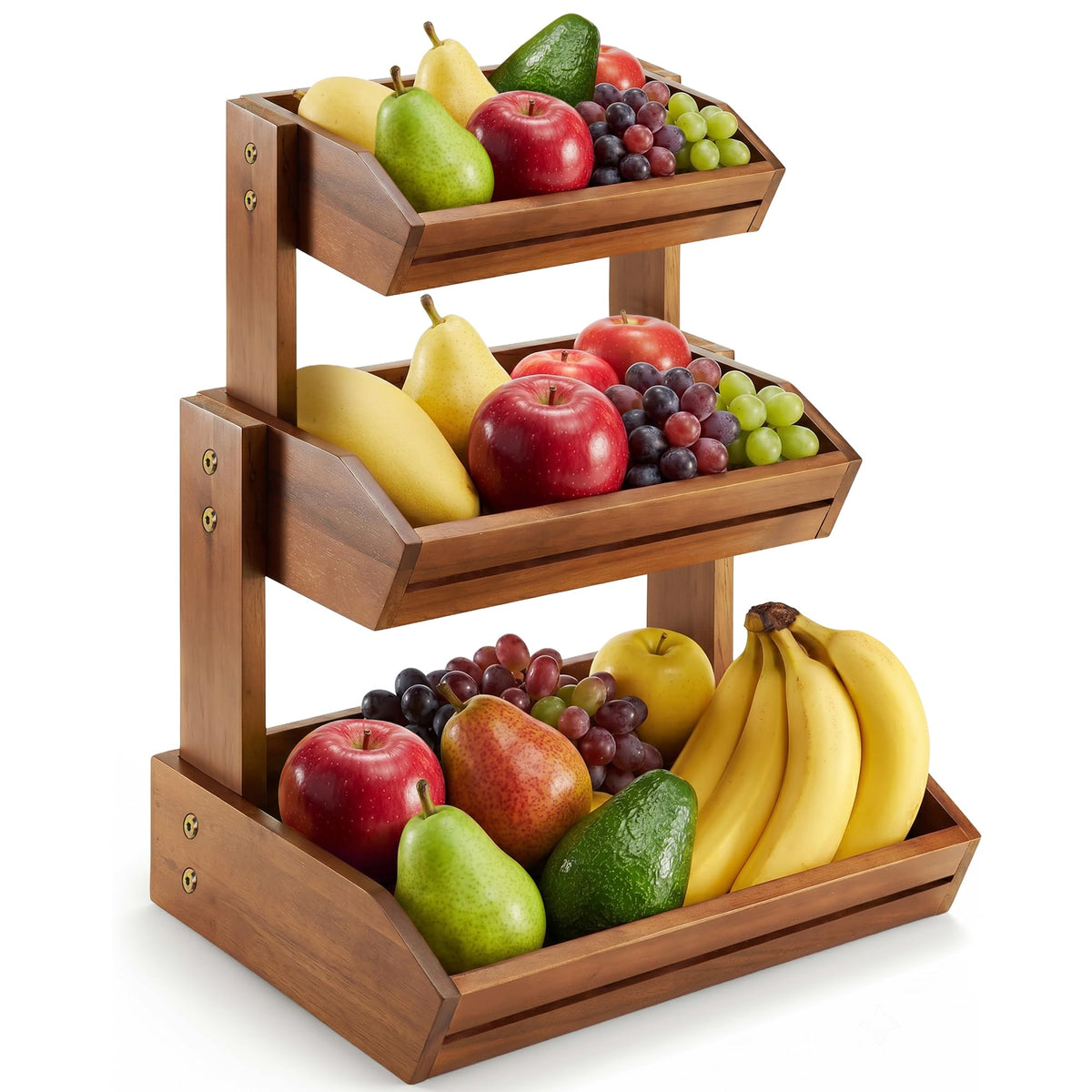 3 Tier Acacia Wood Fruit Basket R6858