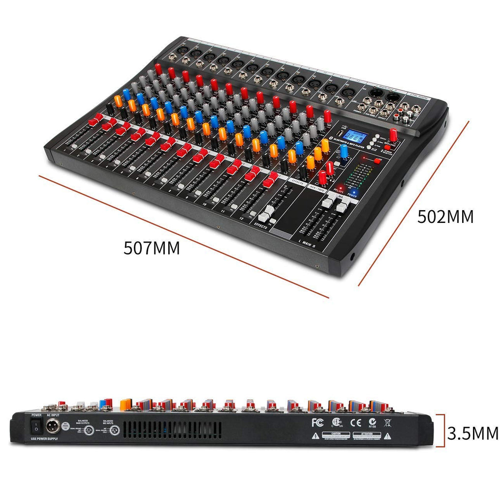 12 Channel Black USB Audio Mixer G1814