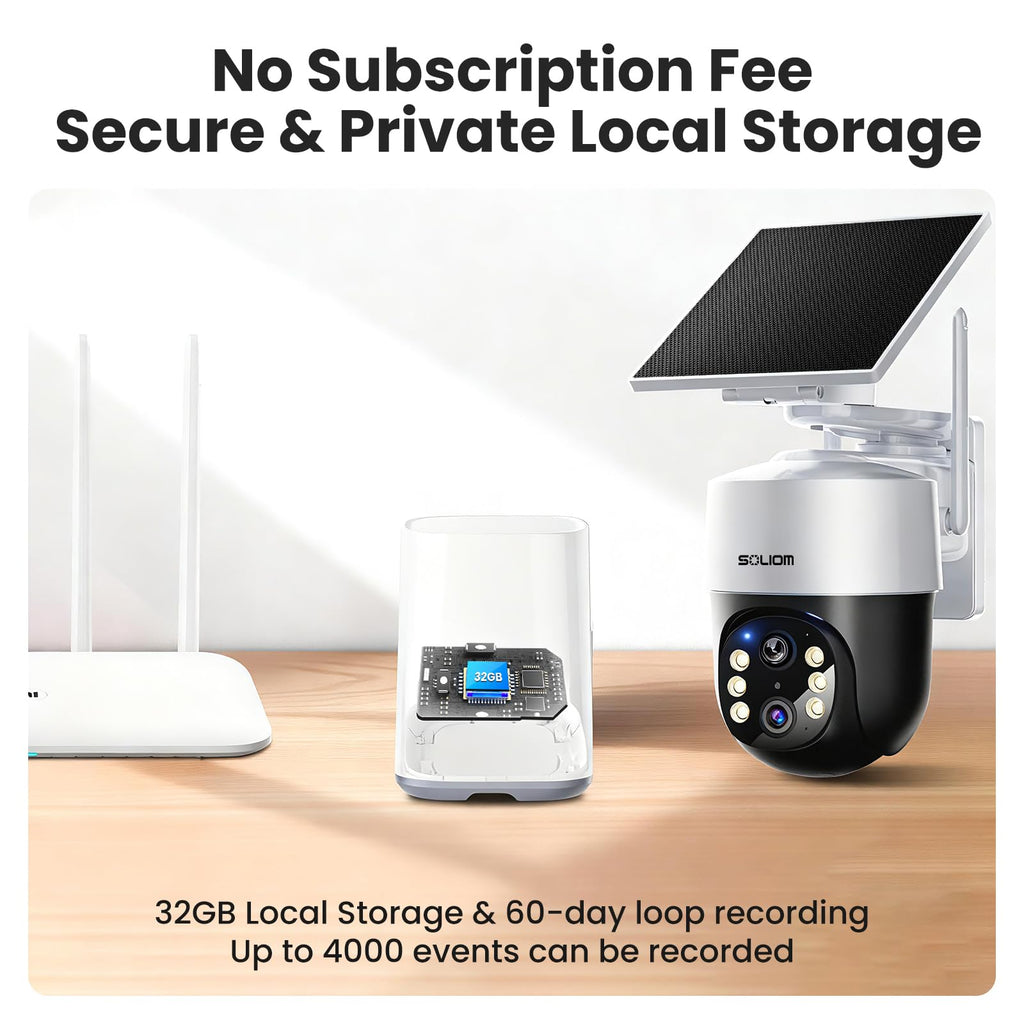 4K Solar Security Cameras Wireless Outdoor System 4-Cam Kit B596282