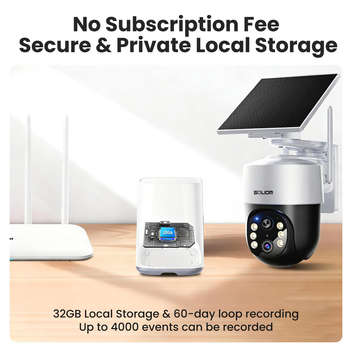 4K Solar Security Cameras Wireless Outdoor System 4-Cam Kit B596282