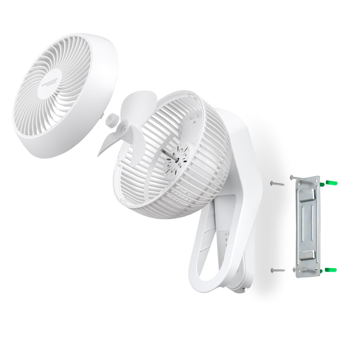 Wall Mount Fan with Remote, 360° Oscillation, 3 Speeds, White P9902