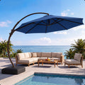 12FT Curvy Cantilever Patio Umbrella with Base Y8446