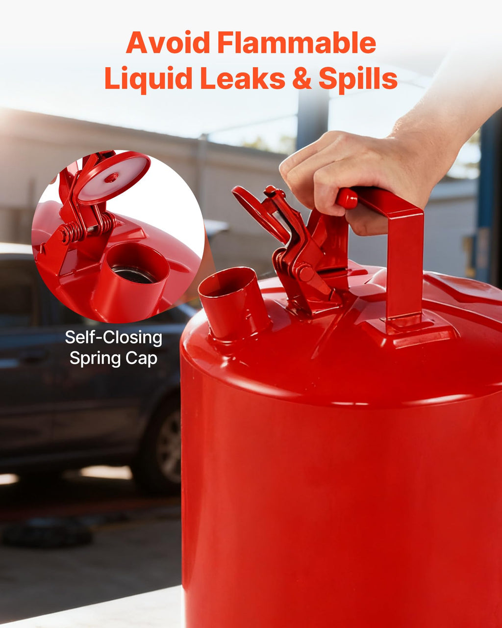 5 Gallon Red Metal Safety Gas Can with Flame Arrester P9764