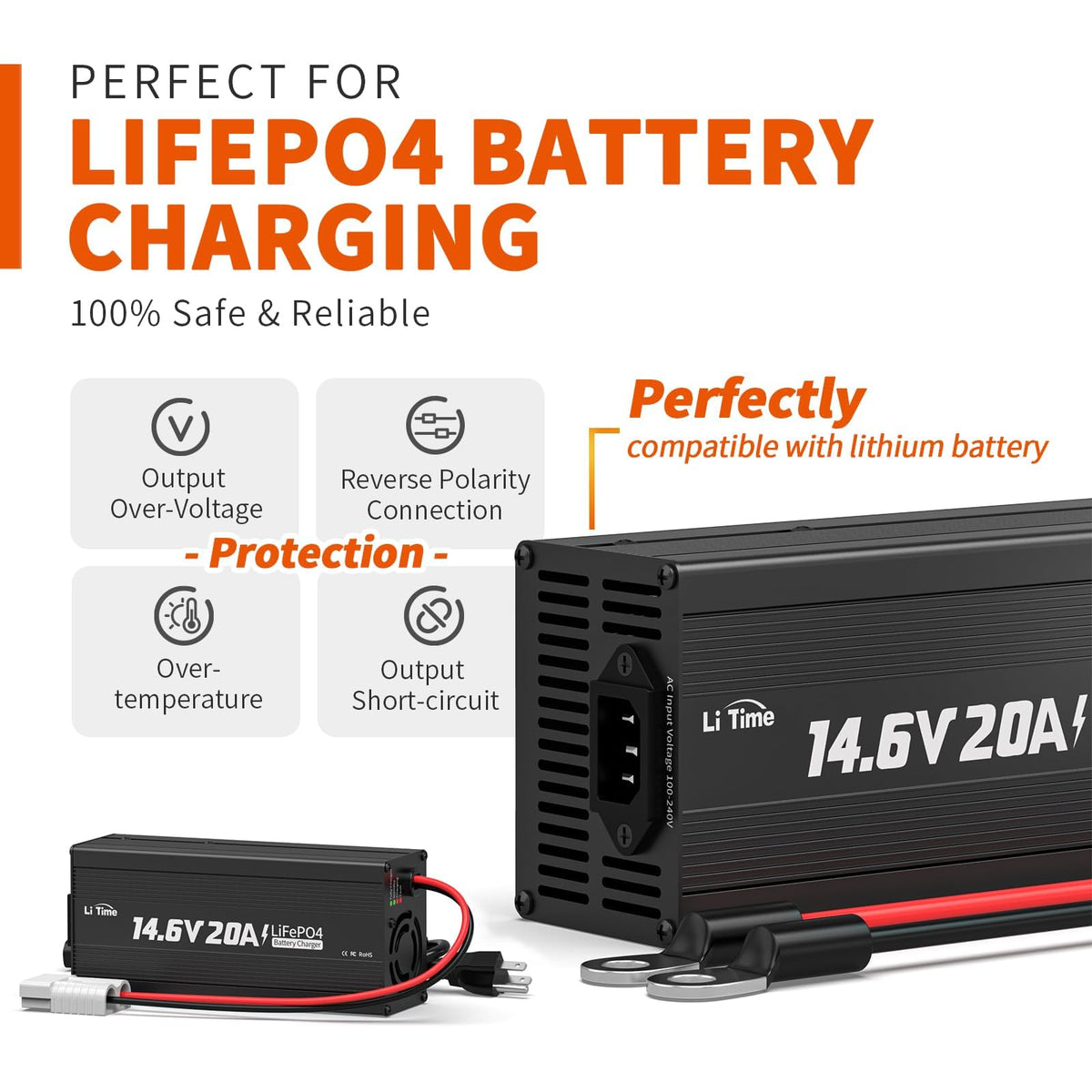 12V 100Ah Group 24 LiFePO4 Battery with Charger W9022
