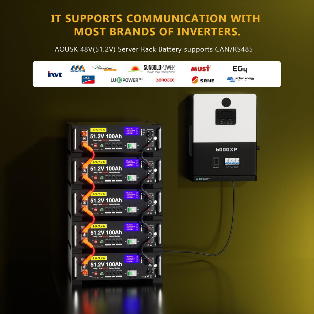 48V 100Ah Lithium LiFePO4 Solar Battery with 100A BMS U8189