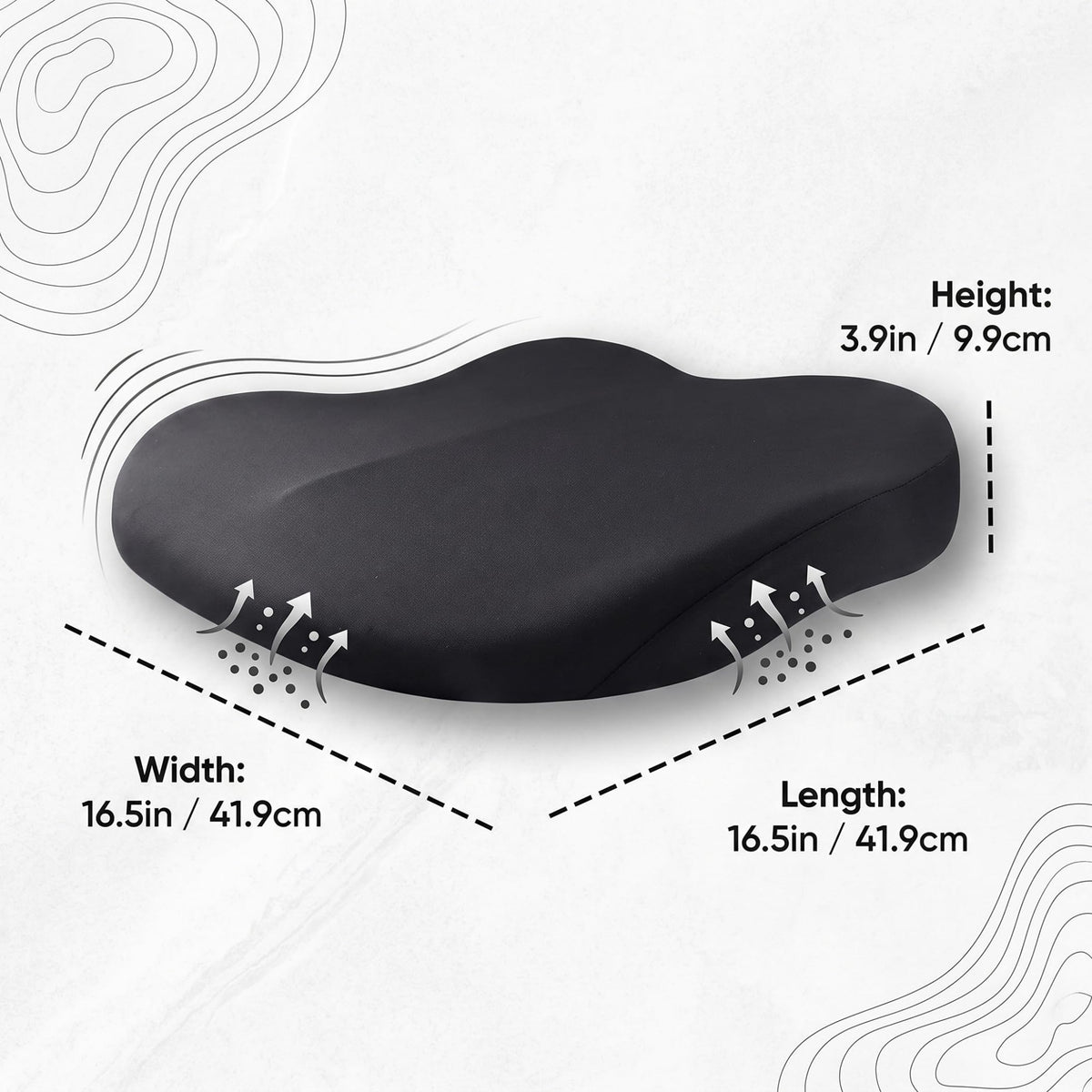 Backless Booster Car Seat Cushion, Black D745