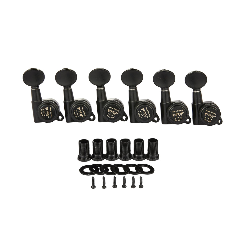 6 Inline Locking Guitar Tuners Black T954353