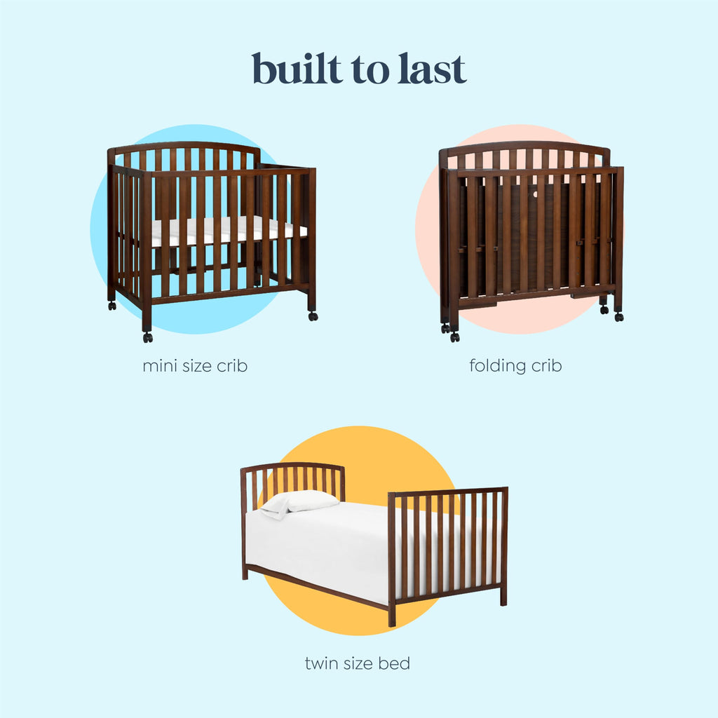 Espresso 3-in-1 Convertible Mini Crib D7381