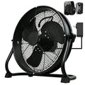 14" Battery Operated Floor Fan with AC Adapter, 1500 CFM Variable Speed Metal Fan U2245