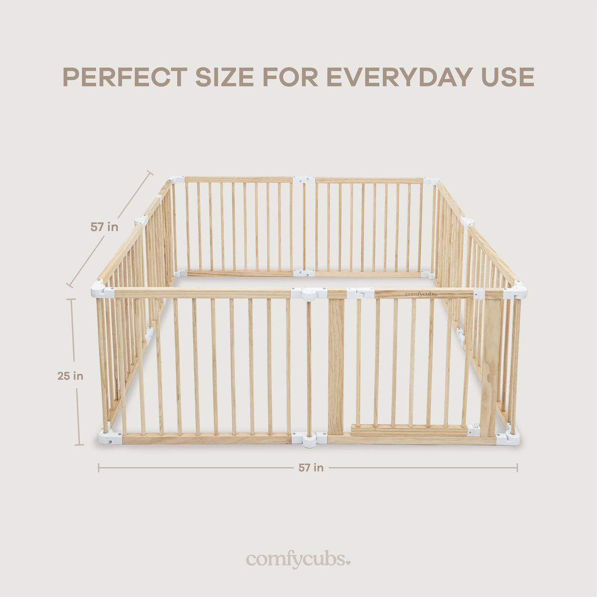 Foldable Playpen Light Wood White Y55681