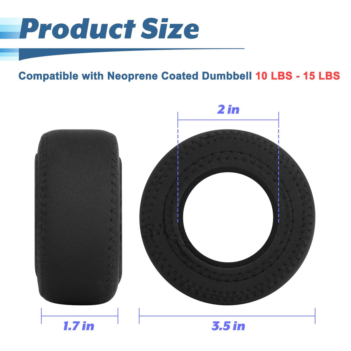 4 Pcs Neoprene Dumbbell Head Ends Protector Cover B64261