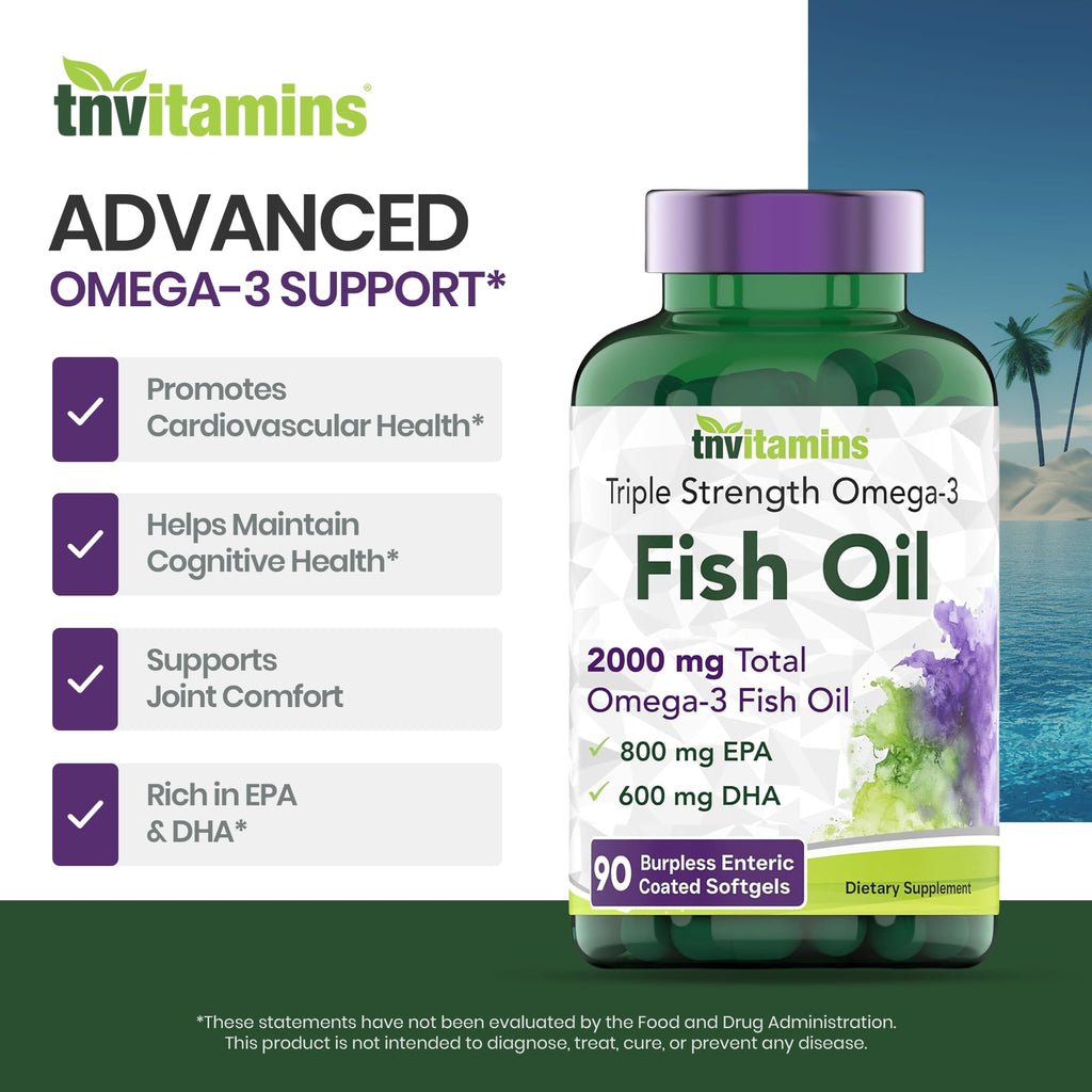 2000mg Omega-3 Fish Oil 90 Softgels S456526