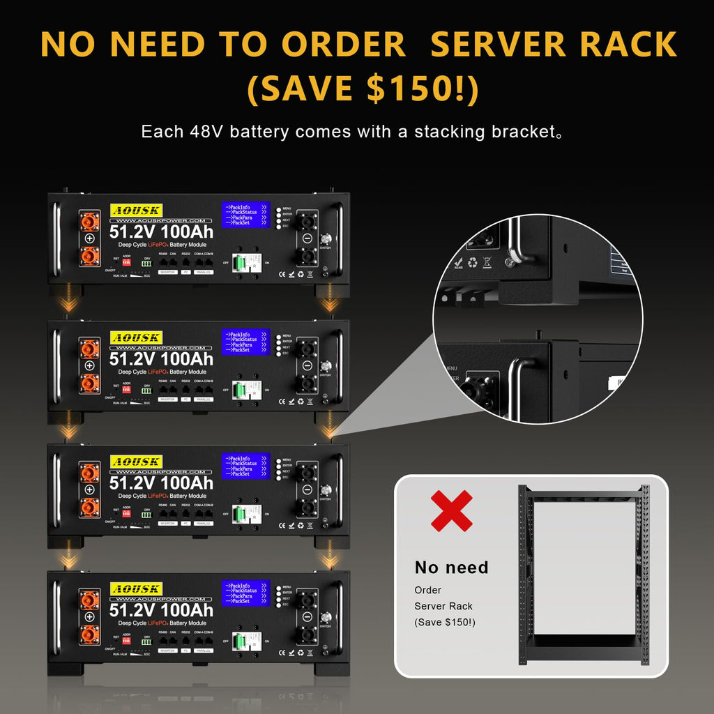 48V 100Ah Lithium LiFePO4 Solar Battery with 100A BMS U8189