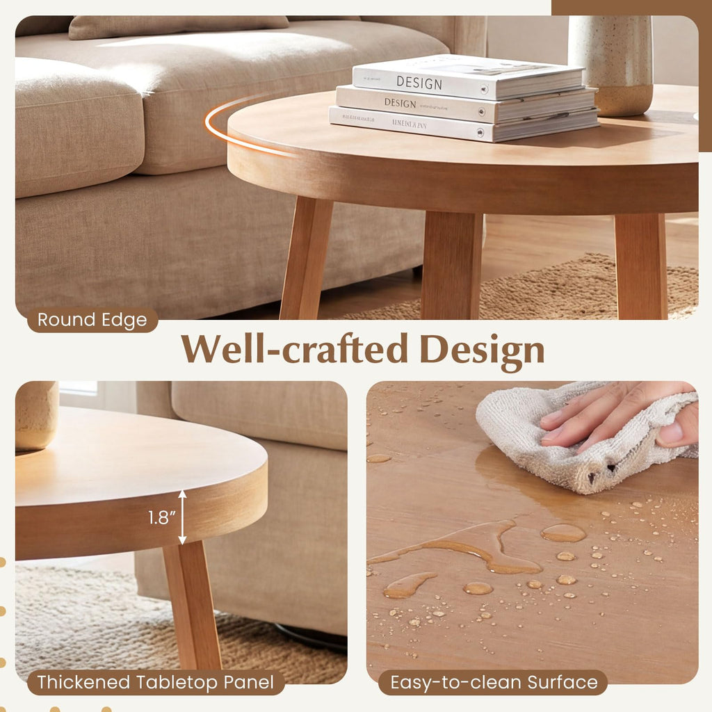 Round Wood Coffee Table X44590