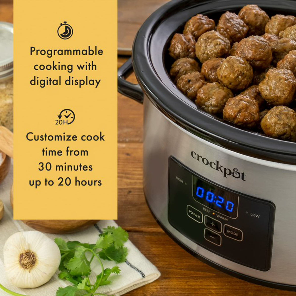 Programmable Slow Cooker, 4 Quart Oval T444