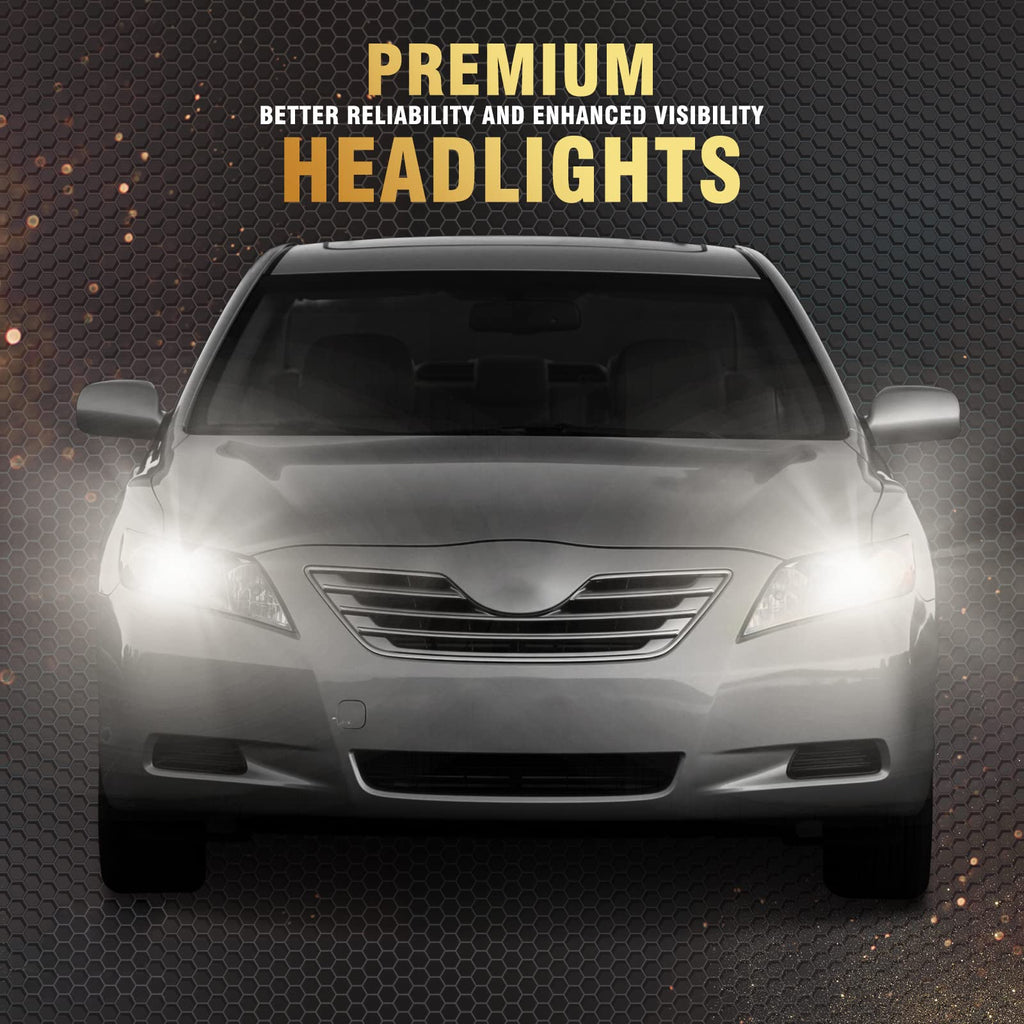 Camry Headlight Assembly Clear Lens Black Housing Left and Right Pair W53558