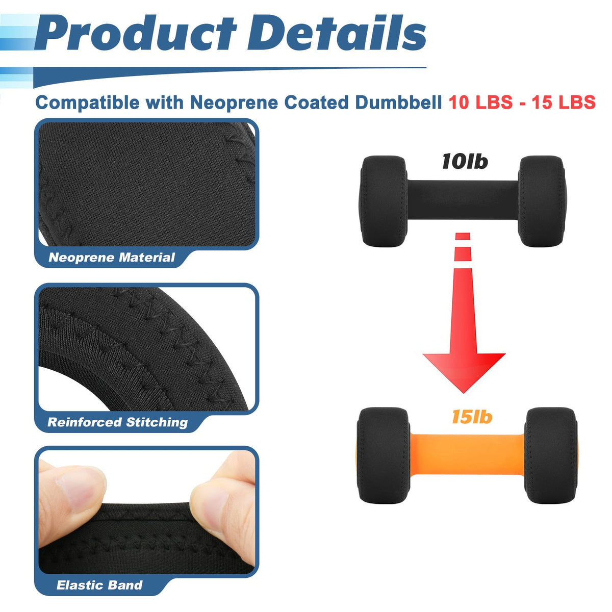 4 Pcs Neoprene Dumbbell Head Ends Protector Cover B64261