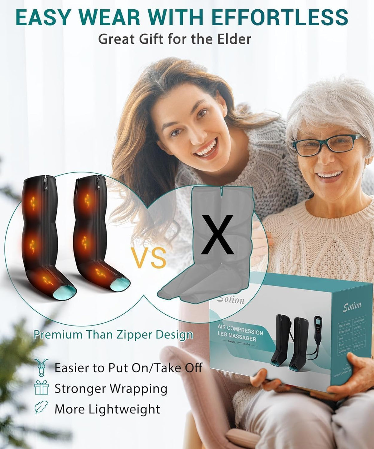 Air Compression Leg Massager with Heat V35533
