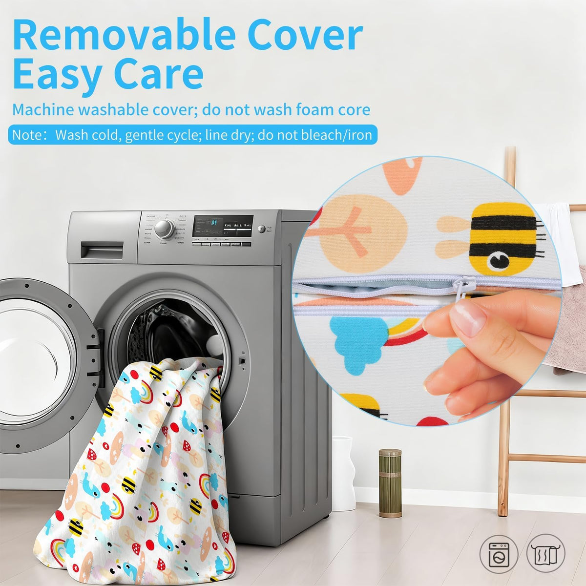 Trifold Pack and Play Mattress 38x26, Dual Sided Foldable Waterproof Washable Portable Crib Mattress Topper with Carry Bag O21724