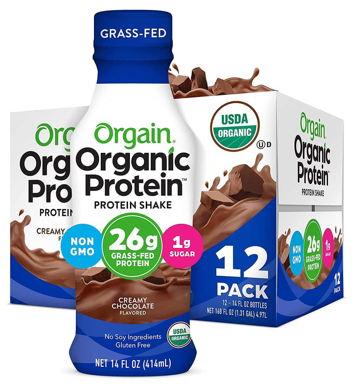 Chocolate 26g High Protein Whey Shake 14 oz 12pk U88596