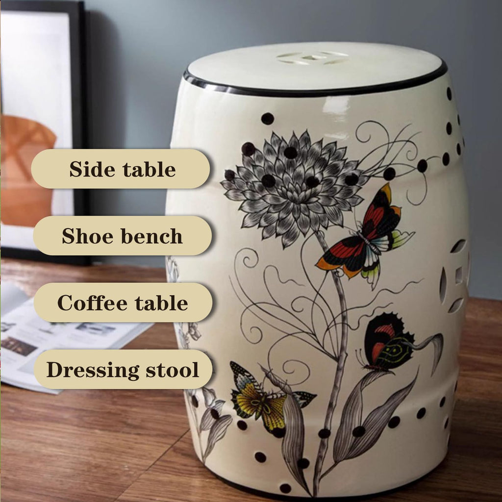 Glazed Ceramic Decorative Garden Stool 28x28x46cm U62791