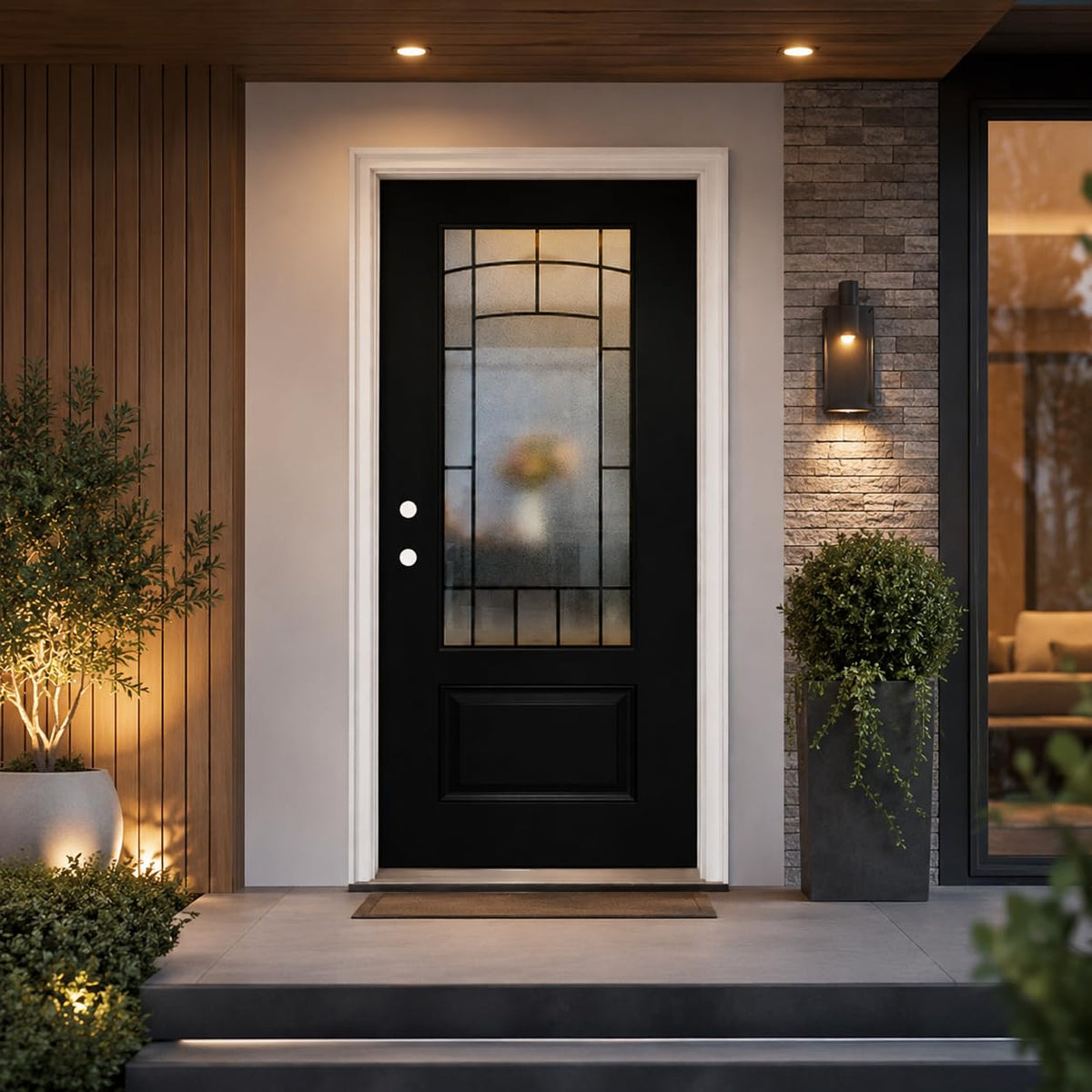 36" x 80" Black FRP Entry Door H65207