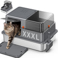 XXXL Stainless Steel Litter Box with Lid D24658