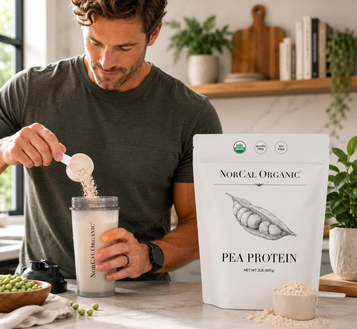 Organic Pea Protein Isolate, Unflavored, Vegan, 2 lb U190
