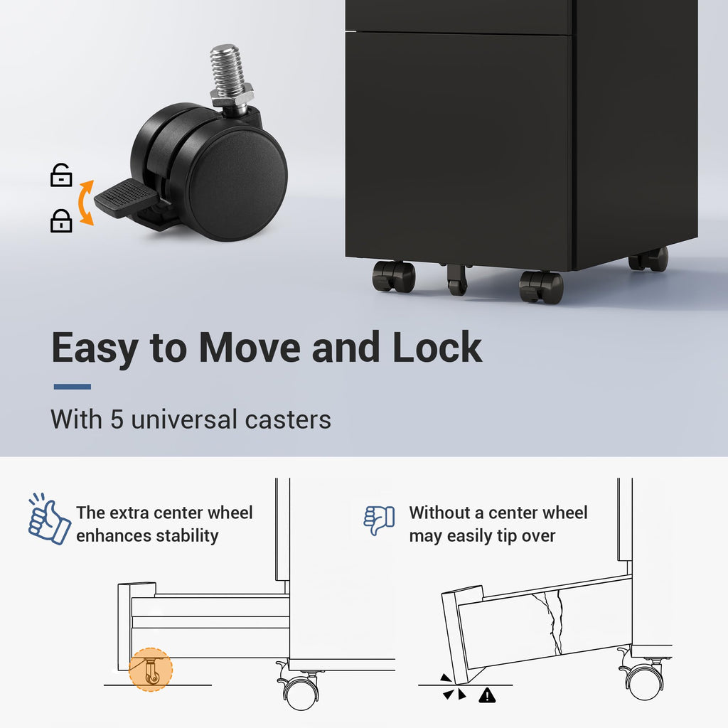 3 Drawer File Cabinet with Lock L488956